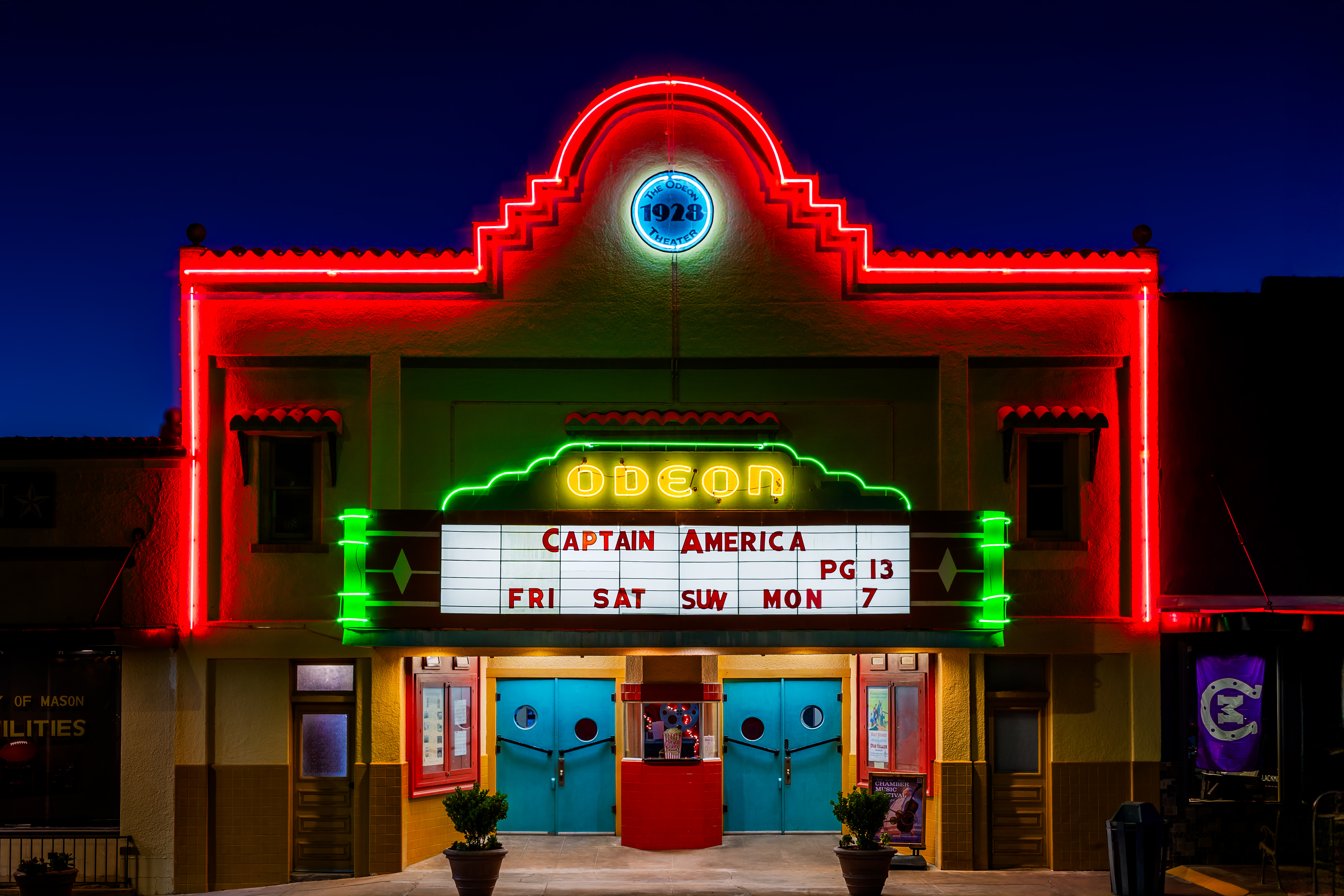 The historic Odeon Theater stage in Mason, Texas - photo by Sara Verdell